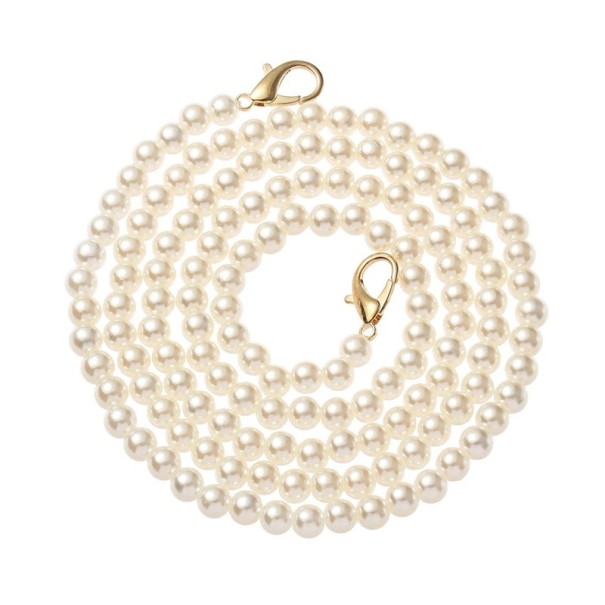 Correa de perlas para bolso 110 cm Cierre de mosquetón Asa de repuesto elegante Cadena decorativa de perlas para bolso 1