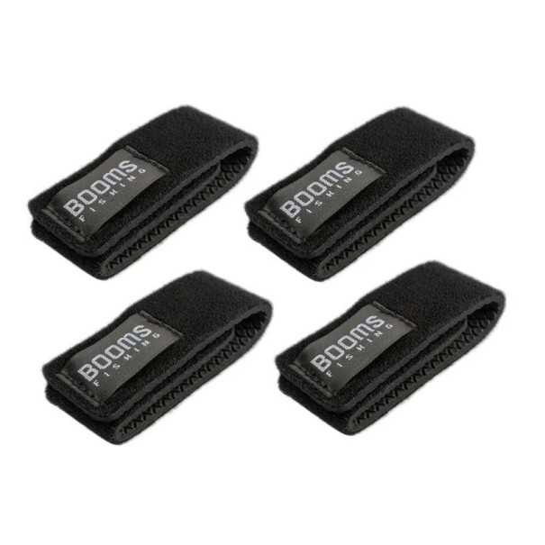 Correas de velcro para cañas de pescar, 4 unidades Correas resistentes para fijar cañas de pescar Correas ajustables para sujetar cañas Correas protectoras para transporte y almacenamiento negro