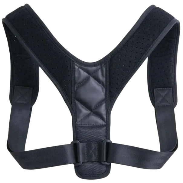 Correcteur de posture noir réglable et respirant pour hommes et femmes Soulagement des douleurs dorsales Support de la colonne vertébrale Ceinture orthopédique pour le dos pour un port quotidien M