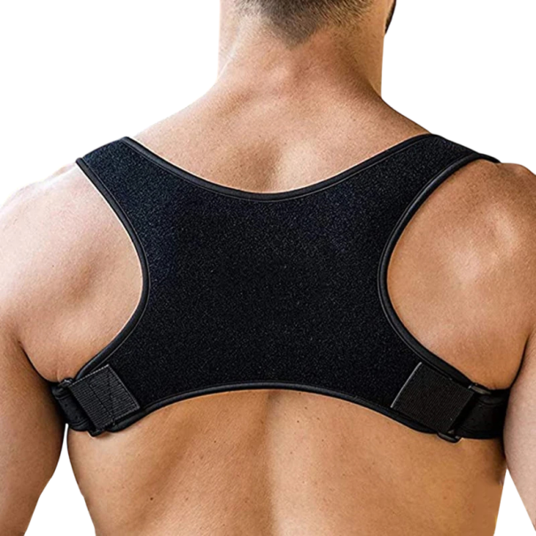 Correcteur de posture réglable Ceinture noire pour le dos Contre le dos voûté Support dorsal pour hommes et femmes Prévention des douleurs vertébrales et des épaules XS