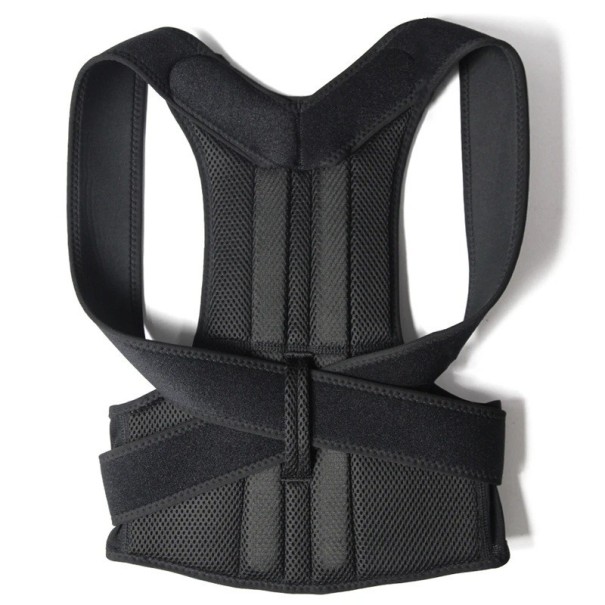 Correcteur de posture réglable Ceinture respirante pour le dos et les épaules Aide à la bonne posture de la colonne vertébrale Orthèse confortable pour un port quotidien noir 3XL