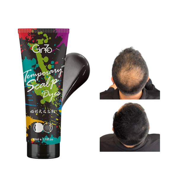 Corrector capilar para calvicie 40 ml Crema colorante para áreas calvas Camuflaje temporal de calvicie Cosmética capilar cubriente Aspecto natural del cabello Black