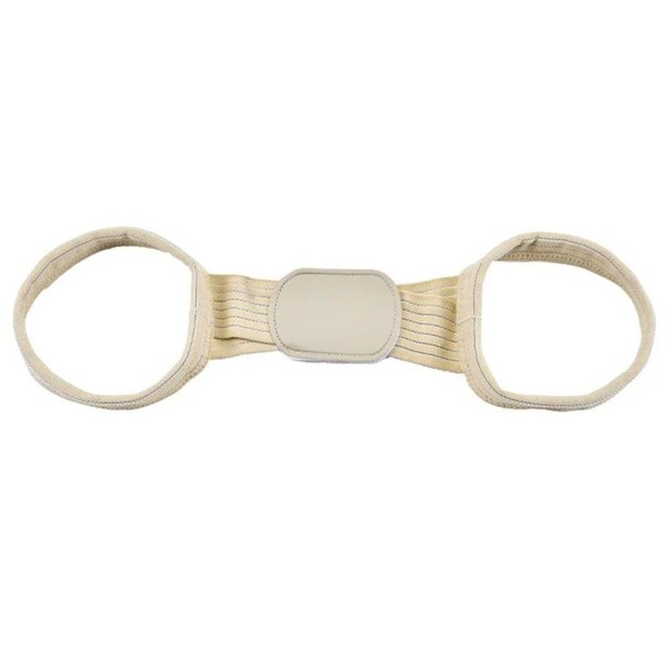 Corrector de postura beige para niños y adultos. Cinturón ortopédico ajustable para la espalda. Corrector de espalda suave y transpirable para una postura correcta. M
