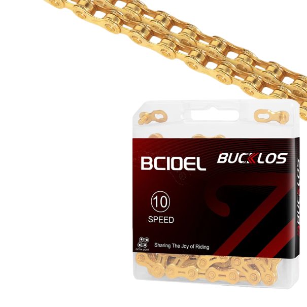 Corrente de bicicleta de 10 velocidades 1/2" x 11/128" 116 elos semi-vazados com ligação rápida MTB estrada Shimano Sram dourado