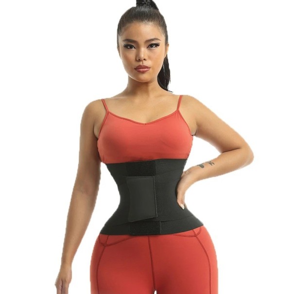 Corset féminin noir en Nylon Polyester Fermeture velcro Uni Ceinture gainante Lingerie sculptante pour affiner la taille XXS