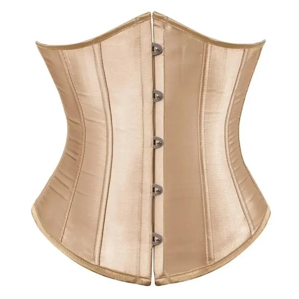 Corset Femme Fermeture à l'avant Serrage à l'arrière Uni Polyester Spandex Top élégant sculptant la taille et la silhouette beige S