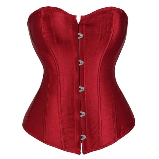 Corset sans bretelles pour femmes Uni Décolleté en O Fermeture à l'avant Polyester Spandex Top élégant et ajusté 1