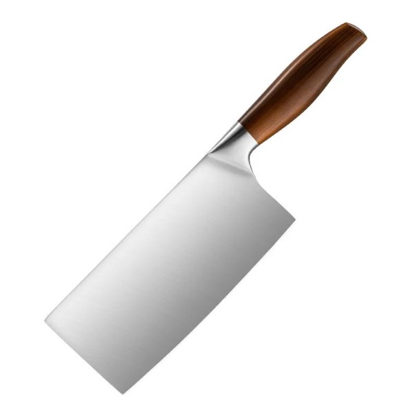 Corta-vegetais japonês faca de chef em aço inoxidável Lâmina prateada pega castanha Faca de cozinha para preparação de alimentos 31 x 8,5 cm 1