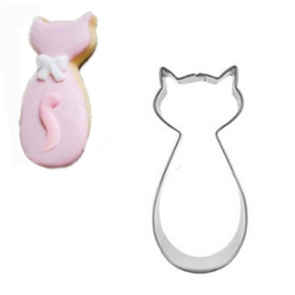 Cortador de galletas de acero inoxidable con forma de gato 2