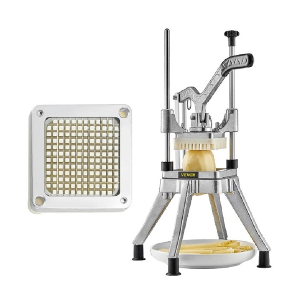 Cortador de legumes manual 6,35 mm Cortador manual de frutas e legumes em aço inoxidável Picador de legumes com pega ergonómica 22 x 47 cm 1