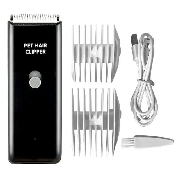 Cortadora de pelo eléctrica para perros Potente recortadora de pelo Recortadora ajustable para uso doméstico y profesional Cuidado del pelo de mascotas negro