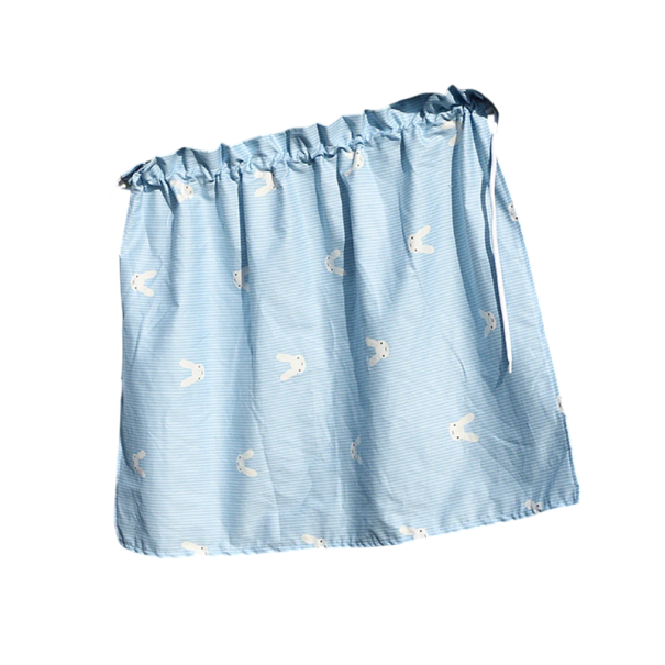 Cortina de carro com ventosas para janela Proteção UV de algodão contra o sol Cortina azul com padrão de coelhinhos brancos Para crianças Cortina de viagem 1