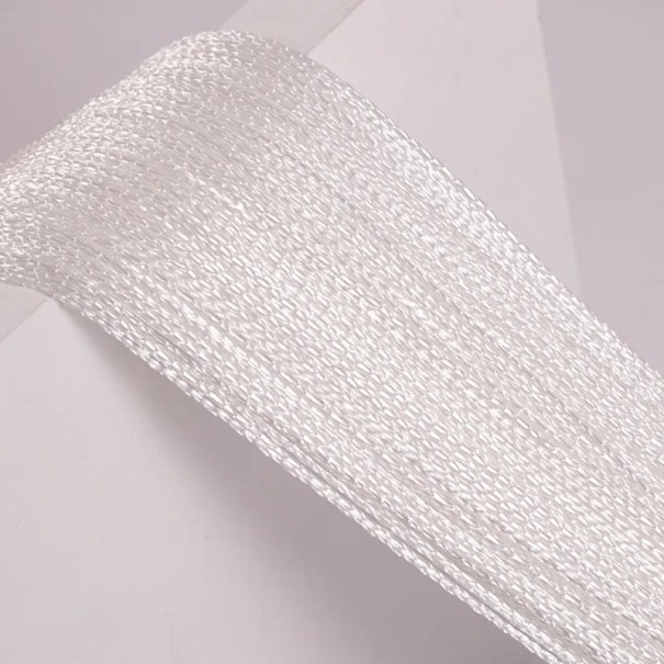 Cortina de cuerda para ventana 100 × 200 cm cortina decorativa de poliéster para ventana y separación de espacios en interiores blanco