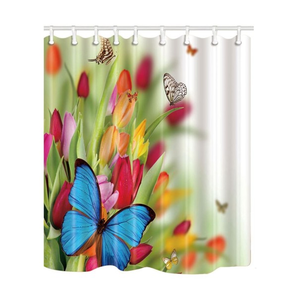 Cortina de ducha con estampado de mariposas S 4