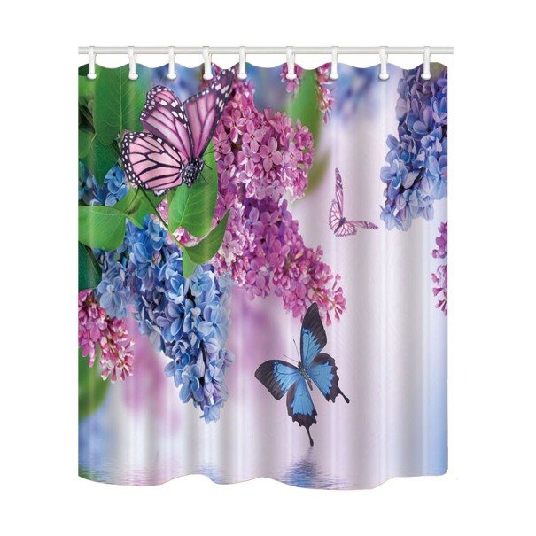 Cortina de ducha con estampado de mariposas XL 3