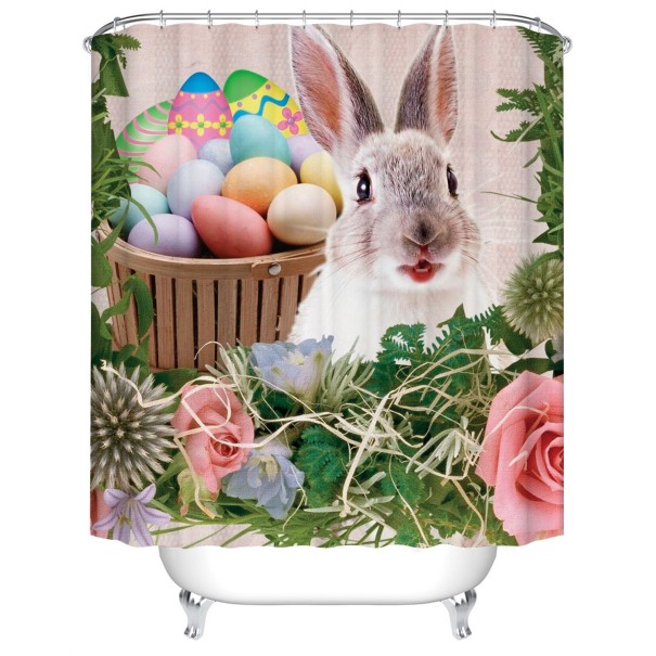 Cortina de ducha con forma de conejito de Pascua L 1