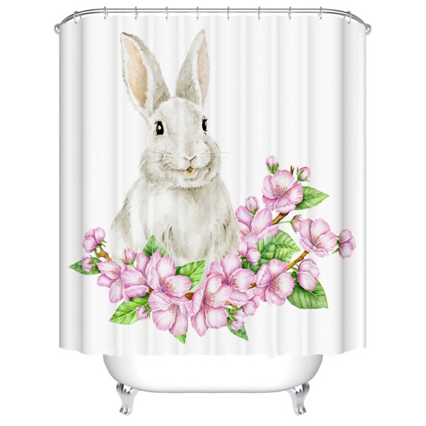 Cortina de ducha con forma de conejito de Pascua XL 2