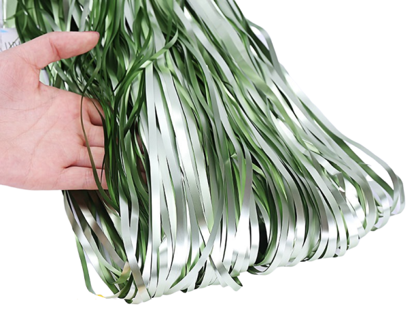 Cortina de fiesta con flecos, mate, 1 x 1 m verde claro