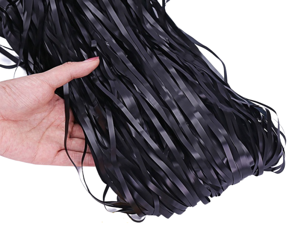 Cortina de fiesta con flecos, mate, 2,5 x 1 m negro