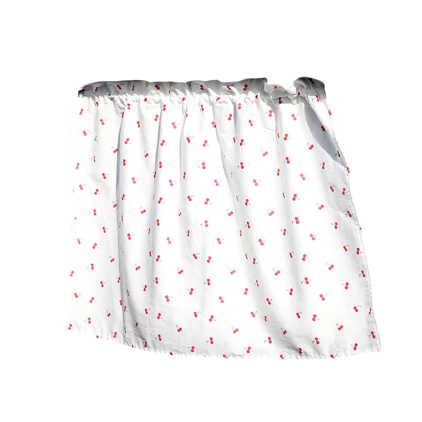 Cortina para auto con ventosas para ventana de algodón blanca con diseño de cereza protección UV contra el sol protección de los niños contra el calor y la luz 1