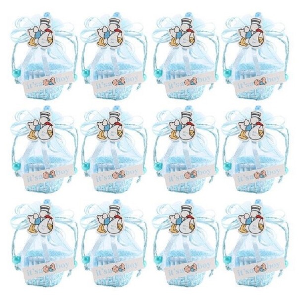 Cos cadou 12 buc albastru 2