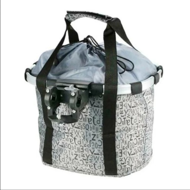 Coș de bicicletă pliabil, suspendat, 36×25×24 cm, geantă ghidon, capacitate de încărcare 5 kg, geantă frontală pentru bicicletă gri
