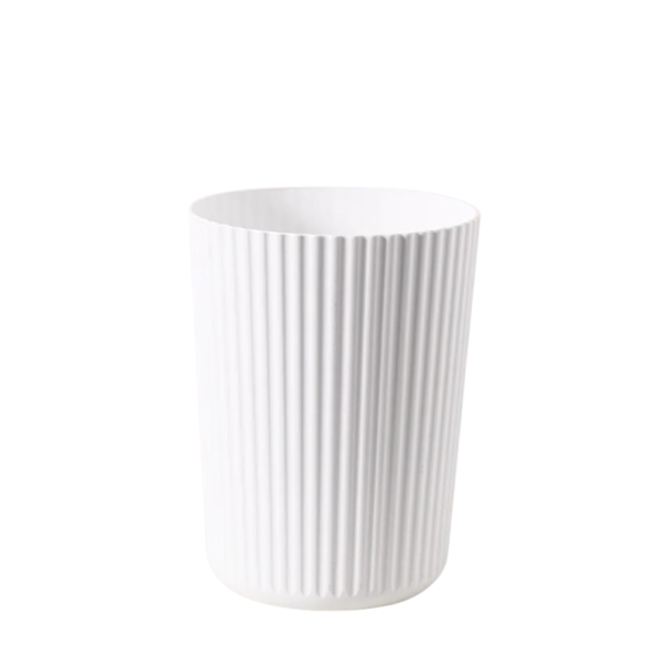 Coș de gunoi mic 31,7 x 24 cm rotund din plastic mai mare compact pentru baie birou gospodărie și birou alb