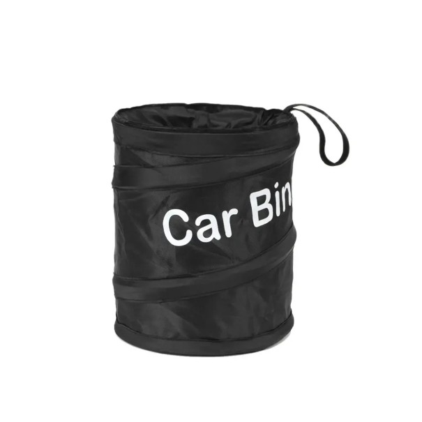 Coș de gunoi pliabil pentru mașină cu curea de suspendare 20 x 16 cm organizator textil negru pentru interiorul automobilului 1