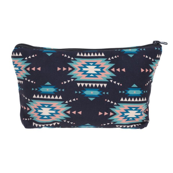 Cosmetic Bag with Pattern - Dark Blue 1