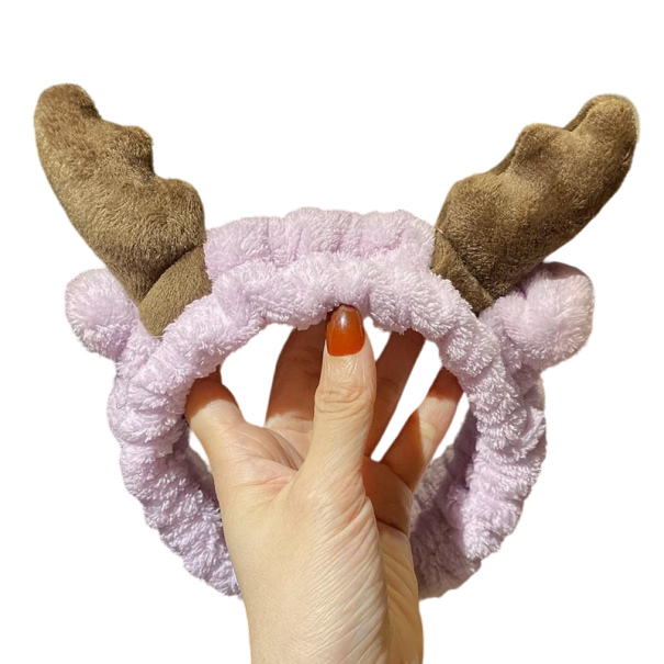 Cosmetic Headband with Horns pink