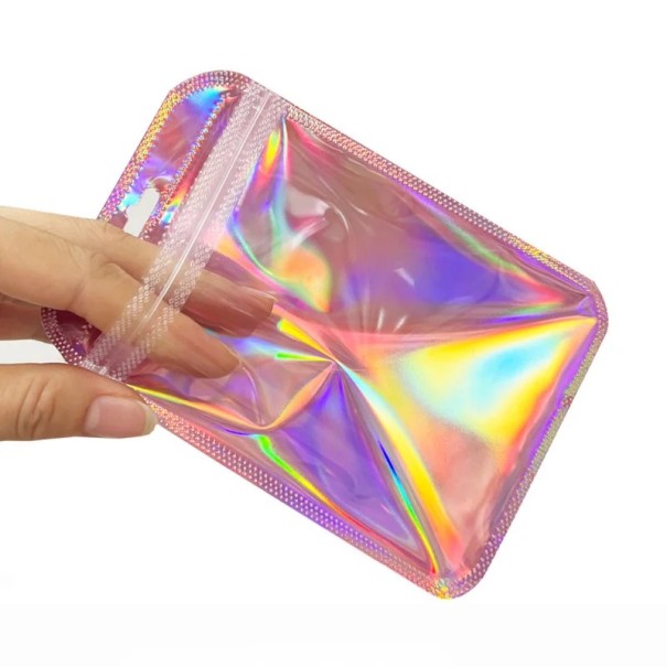 Cosmetic Holographic Pouch 10 × 6.5 cm Transparent Case for Small Items Travel Mini Bag for Cosmetics Jewellery and Small Accessories 1