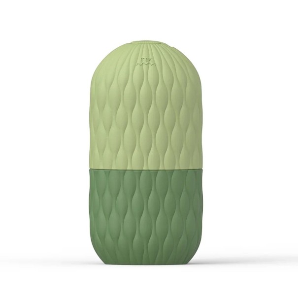 Cosmetic Ice Capsule Made of Food-Grade Silicone with Structured Surface for Skin Care and Reducing Puffiness 9.9 x 5.05 x 3.4 cm green