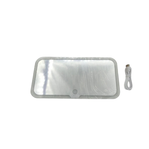 Cosmetic Mirror for Sun Visor 24 x 12 cm with Touch Control Three Light Tones Adjustable Brightness Rechargeable Car Mirror 1