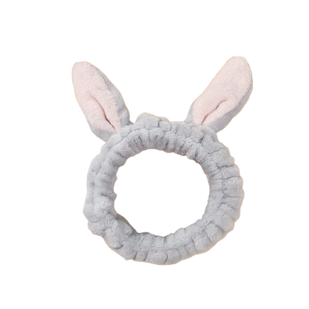 Cosmetische hoofdband in de vorm van een konijn grijs