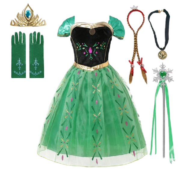 Costum Anna din Regatul de Gheață cu accesorii Costum pentru fete Cosplay Anna din Regatul de Gheață Costum de carnaval Mască de Halloween Rochie pentru fete Anna din Regatul de Gheață V283 4