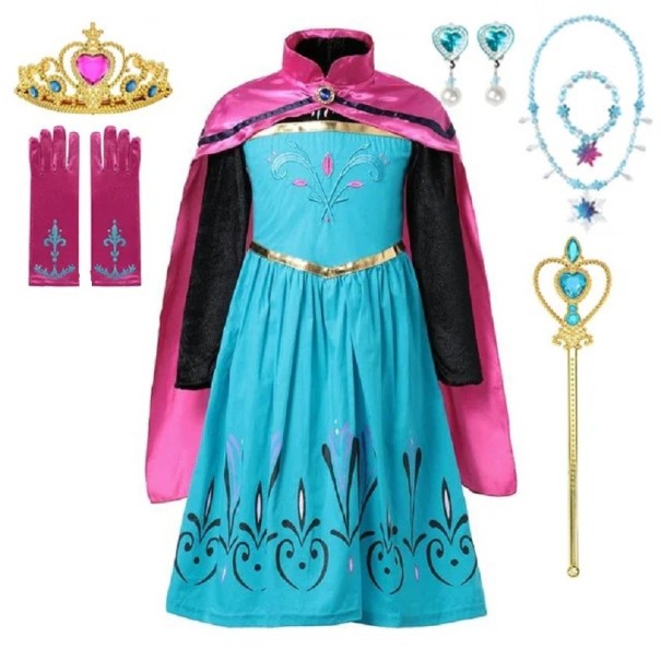 Costum Anna din Regatul de Gheață cu accesorii Costum pentru fete Cosplay Anna din Regatul de Gheață Costum de carnaval Mască de Halloween Rochie pentru fete Anna din Regatul de Gheață V284 8