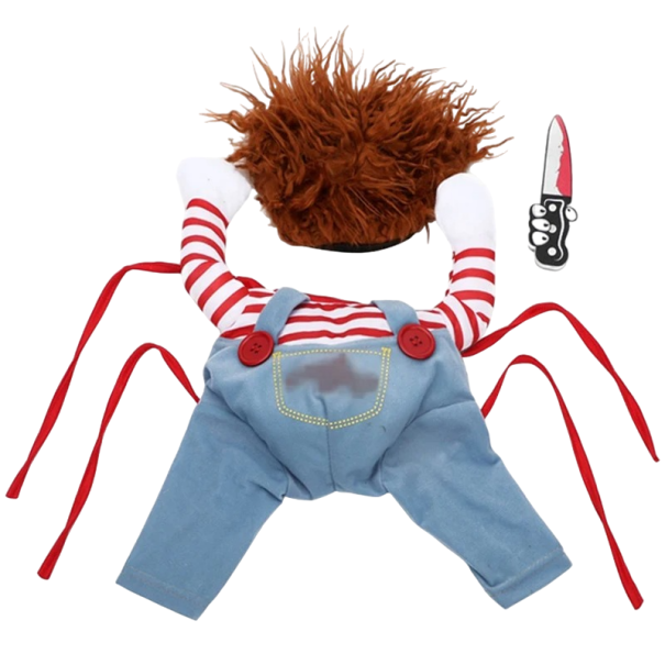 Costum câine păpușă Chucky Costum câine Halloween Costum câine amuzant L