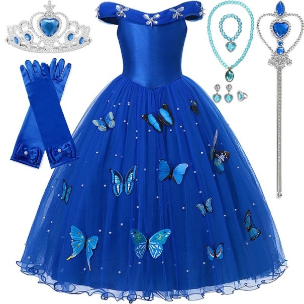 Costum Cenusareasa cu Accesorii Costum pentru Fete Cosplay Cenusareasa Costum Carnaval Costum Halloween Fete Rochie Cenusareasa 2