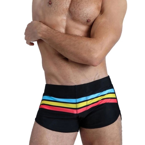 Costum de baie bărbătesc cu dungi F903 negru L