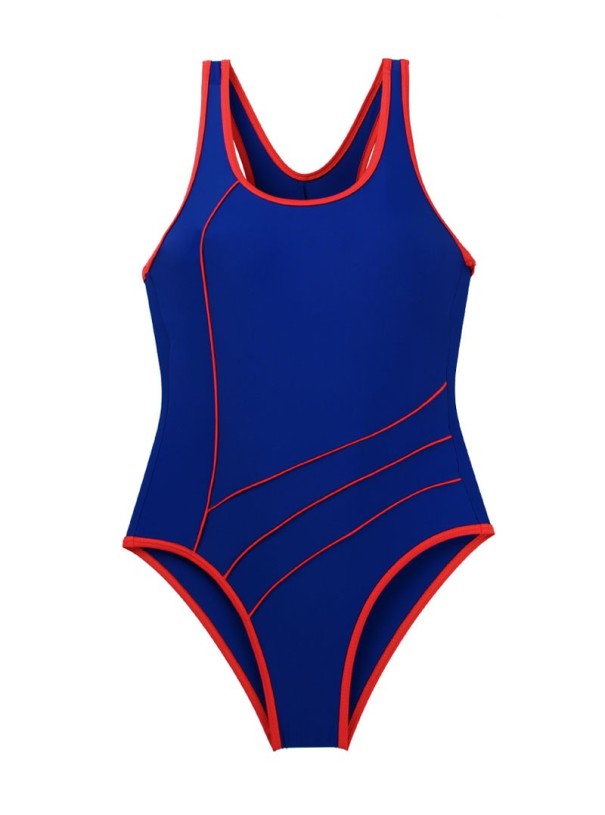 Costum de baie elegant, dintr-o singură piesă, pentru fete J2494 albastru 5