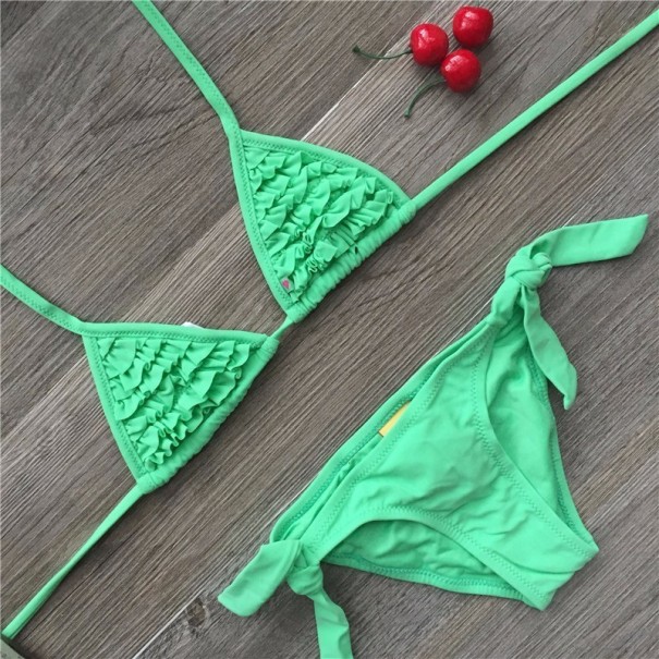 Costum de baie elegant pentru fete J2747 verde 10