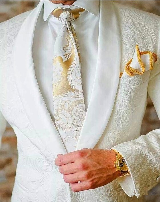 Costum de nunta elegant J2902 alb XS