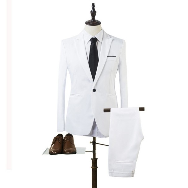 Costum formal pentru bărbați J3169 alb XS