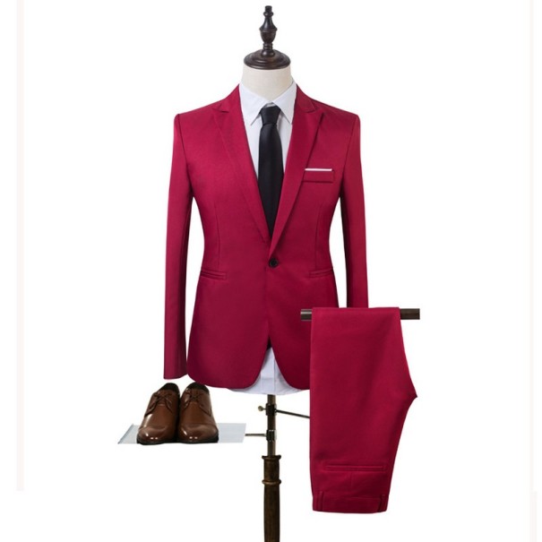 Costum formal pentru bărbați J3169 burgundy XL
