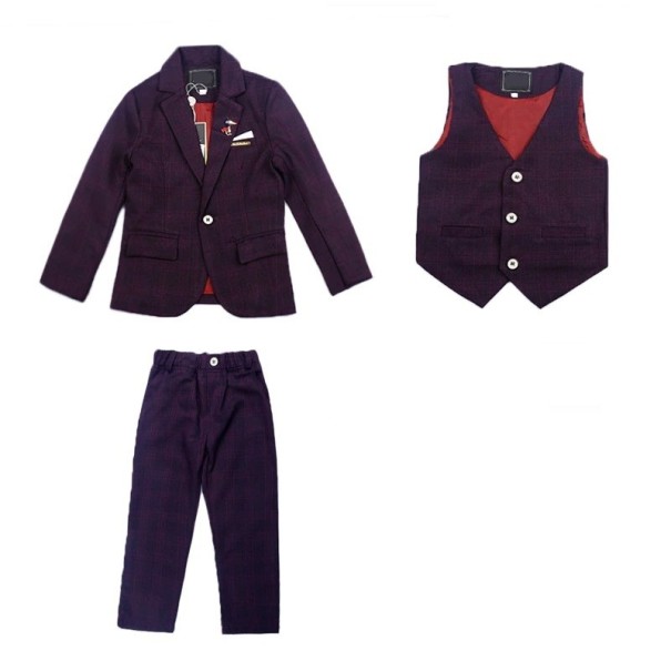 Costum pentru băieți B1312 burgundy 4 A