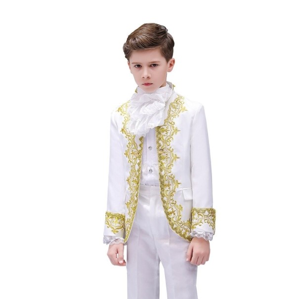 Costum pentru băieți B1359 alb 4