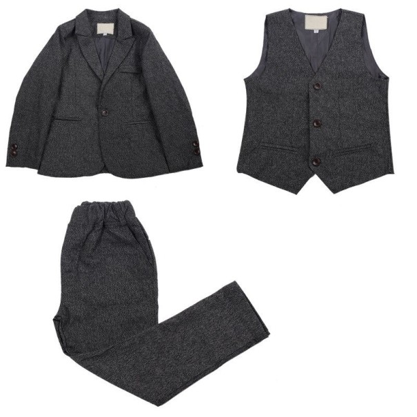 Costum pentru băieți B1362 gri inchis 3