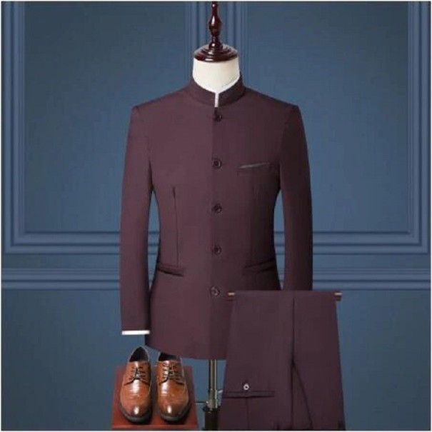 Costum pentru bărbați F324 burgundy L 1