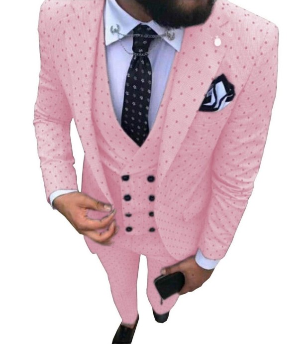 Costum pentru bărbați F334 roz S