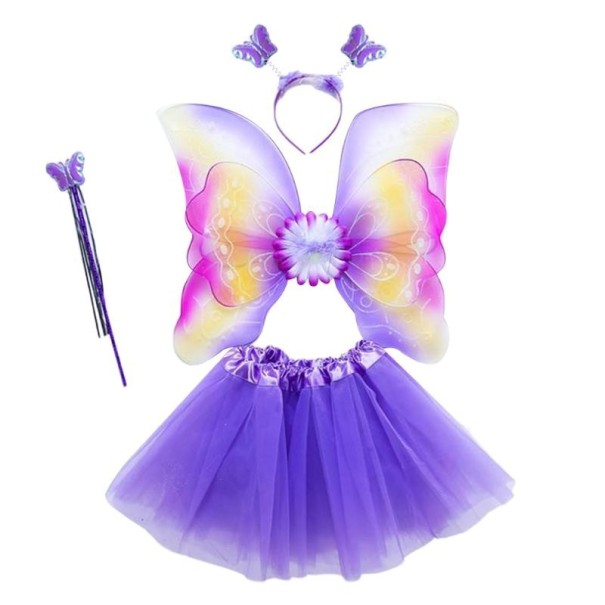 Costum pentru copii aripi de fluture cu fusta violet